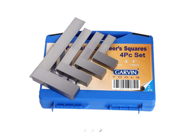 Engineers Steel Square Set 4pc - 2, 3, 4- & 6-Inch Squares