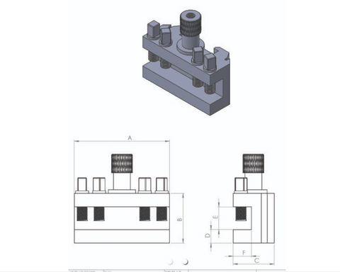 T63 Standard Holders Single Pc for Quick Change Toolpost Boxford 22 mm