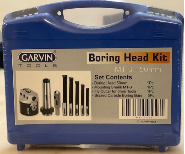 Precision Boring Head Kit - 50 mm with MT3 Shank and 5 Boring Bars + Fly Cutter