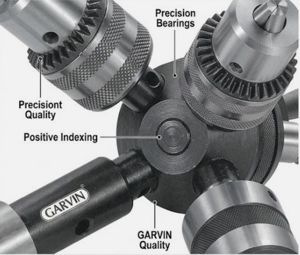 Turret Head Quick Change Tailstock – 4 Head System with MT2 Drill Sleeve, Drill Chuck, Die Holder & Live Centre