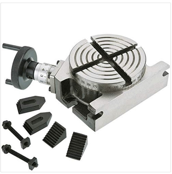 4” (100mm) Rotary Table 4 Slot with M6 Clamping Kit | Vertical & Horizontal Milling Table