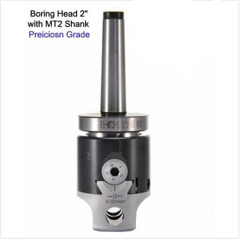 Boring Head 2" Inch Precision Grade with MT2 Shank and 3/8" Drawbar